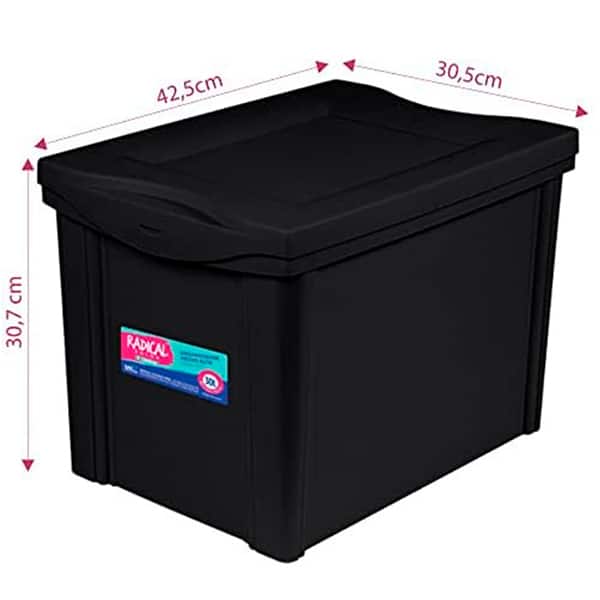 Caixa organizadora preta média 30L OR21259N Ordene PT 1 UN