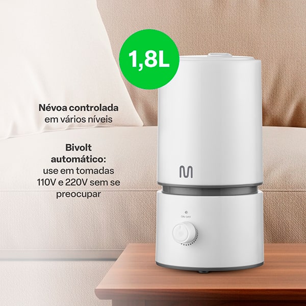 Umidificador de ambiente 1,8L bivolt Easy Air HC290 Multilaser CX 1 UN Umidificador de ambiente 1,8L bivolt Easy Air HC290 Multilaser CX 1 UN