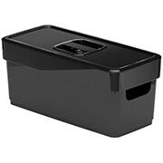 Caixa Organizadora Pequena, com Tampa e Alças, 2,3L, Preto, Nitron - CX 1 UN Caixa Organizadora Pequena, com Tampa e Alças, 2,3L, Preto, Nitron - CX 1 UN