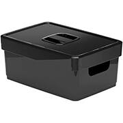 Caixa Organizadora Média, com Tampa e Alças, 3,8L, Preto, Nitron - CX 1 UN Caixa Organizadora Média, com Tampa e Alças, 3,8L, Preto, Nitron - CX 1 UN