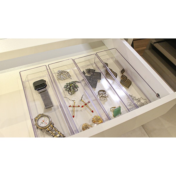 Caixa organizadora modular cristal, kit com 4 peças, 10420016, Maxcril - PT 4 UN