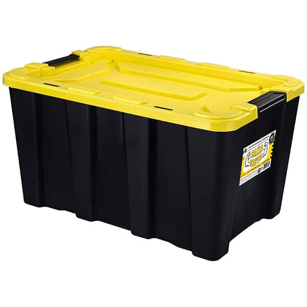 Caixa organizadora de Alta resistência com Trava, 25L, Preta, Dello - CX 1 UN Caixa organizadora de Alta resistência com Trava, 25L, Preta, Dello - CX 1 UN