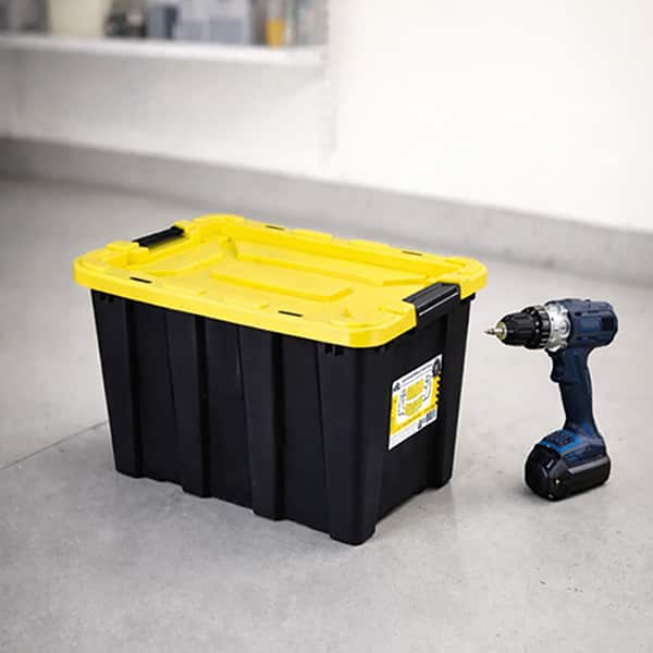 Caixa organizadora de Alta resistência com Trava, 25L, Preta, Dello - CX 1 UN Caixa organizadora de Alta resistência com Trava, 25L, Preta, Dello - CX 1 UN