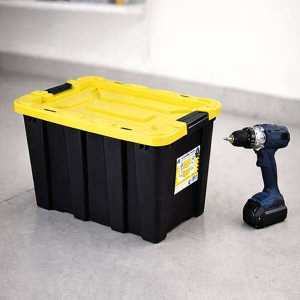 Caixa organizadora de Alta resistência com Trava, 40L, Preta, Dello - CX 1 UN Caixa organizadora de Alta resistência com Trava, 40L, Preta, Dello - CX 1 UN