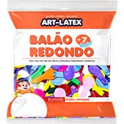 Balão redondo n.7, liso, sortido, Art-latex - PT 50 UN Balão redondo n.7, liso, sortido, Art-latex - PT 50 UN