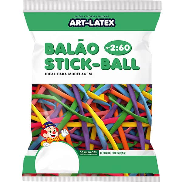 Bexiga stick ball, Sortido, 11602, Art-latex - PT 50 UN