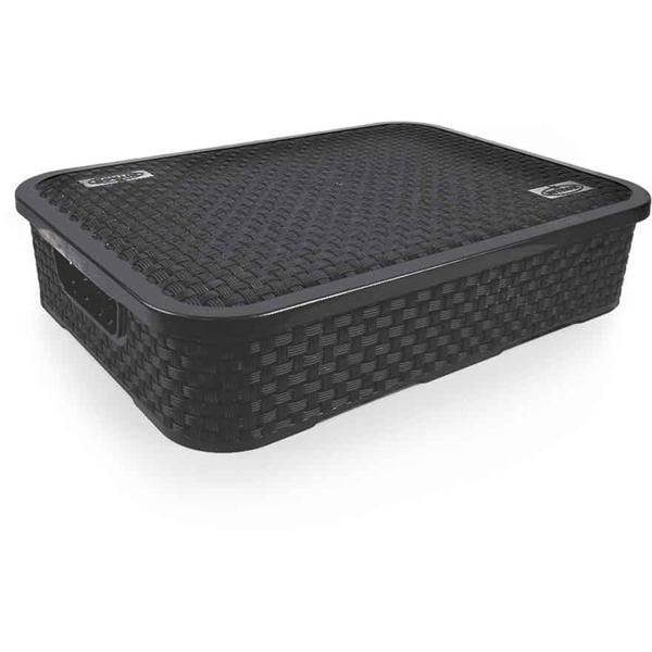 Caixa organizadora com alças Rattan preto 7L 261/P Nitron - 1 UN