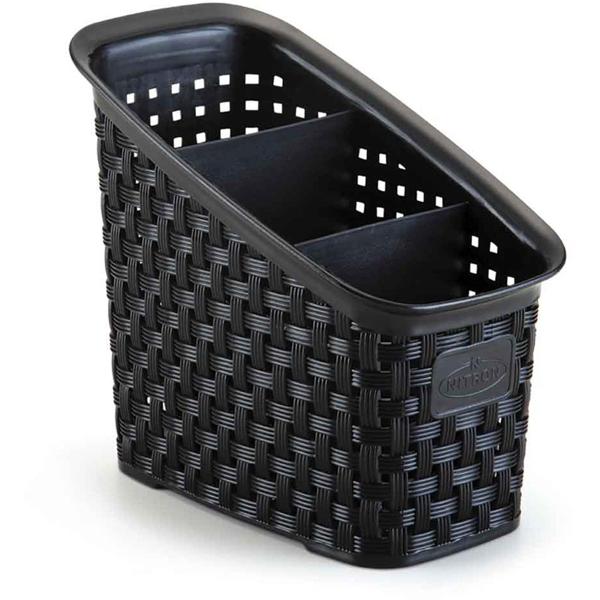 Organizador de mesa multiuso Rattan com 3 preto 041/P Nitron - 1 UN