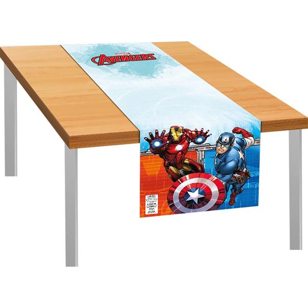 Toalha de Mesa Infantil Trilho, Vingadores Avengers Marvel, 40cm x 200cm, Regina Festas - PT 1 UN