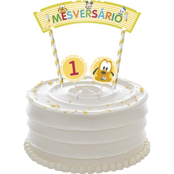 Kit Decorativo para Festas Mesversário, Disney, Amarelo, Regina Festas - KT 1 UN