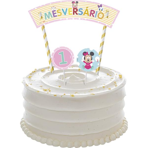 Topo de Bolo Infantil Mesversário Disney, Regina Festas - 1 UN