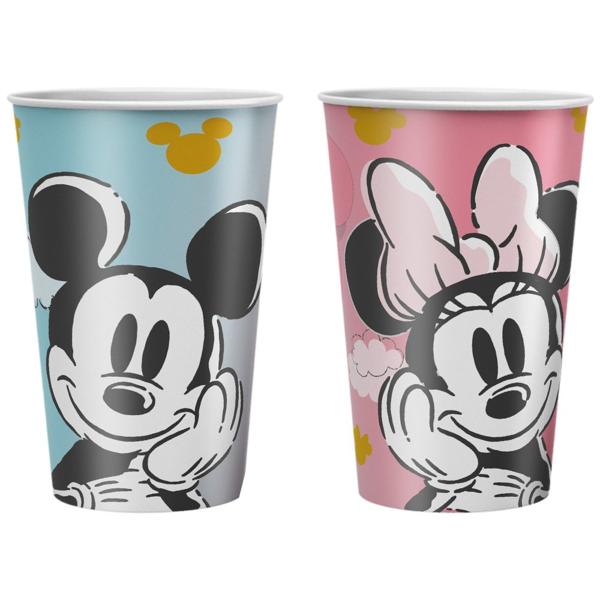 Copo para Festa Infantil, Chá Revelação, Mickey e Minnie, 180ml, Regina Festas - PT 12 UN