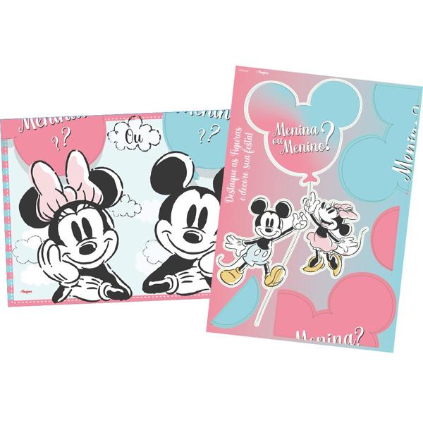 Kit Decorativo para Festa Chá Revelação, Mickey e Minnie, Regina Festas - PT 1 UN