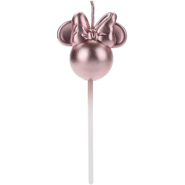 Vela de Aniversário Minnie Disney, Rosa, 360º, Silver Plastic - BT 1 UN