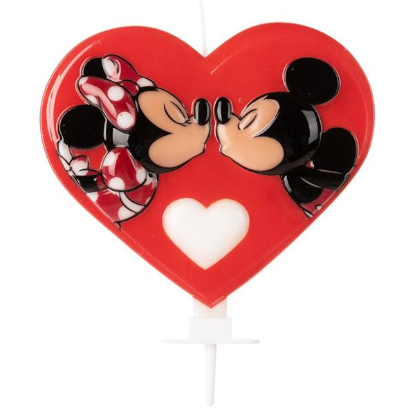 Vela de Aniversário Disney, Mickey e Minnie, Silver Plastic - BT 1 UN