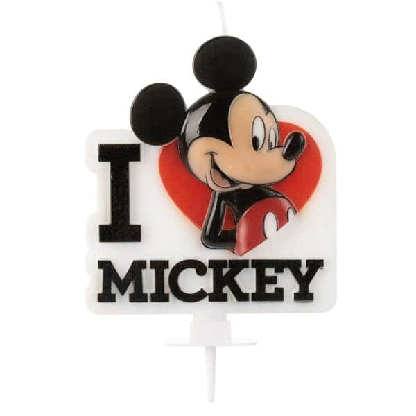 Vela Personagem - Mickey Disney - Silver Plastic - BT 1 UN