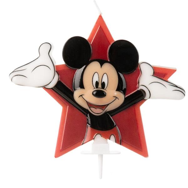 Vela de Aniversário Disney, Mickey Disney, Silver Plastic - BT 1 UN