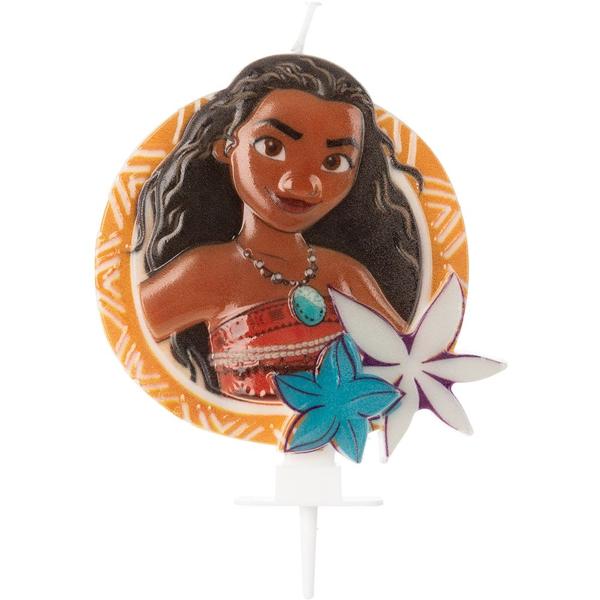 Vela de Aniversário Disney, Moana, Silver Plastic - BT 1 UN