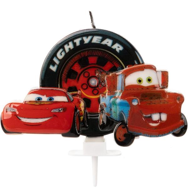 Vela de Aniversário Disney, Carros, Silver Plastic - BT 1 UN