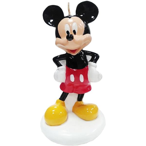 Vela de Aniversário Mickey Disney, 3D, Silver Plastic - BT 1 UN