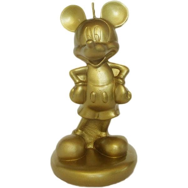 Vela de Aniversário Mickey Mouse, Dourada, 3D, Silver Plastic - BT 1 UN