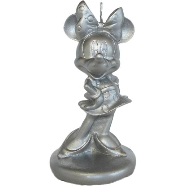 Vela de Aniversário Minnie Disney, Prateada, 3D, Silver Plastic - BT 1 UN