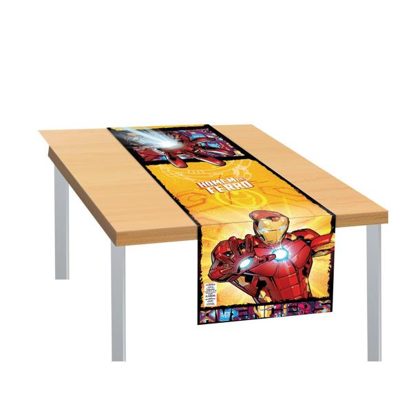 Toalha de Mesa Infantil Trilho, Homem de Ferro, 40cm x 200cm, Regina Festas - PT 1 UN