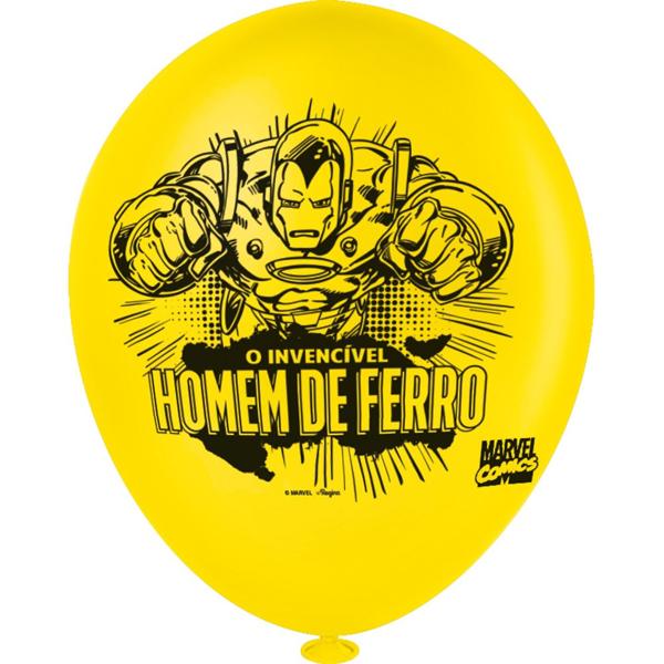 Balões de Aniversário, Quadrinhos Marvel, Látex, 9", Regina Festas - PT 25 UN