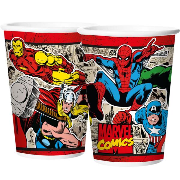 Copo para Festa Infantil, Quadrinhos Marvel, 180ml, Regina Festas - PT 12 UN