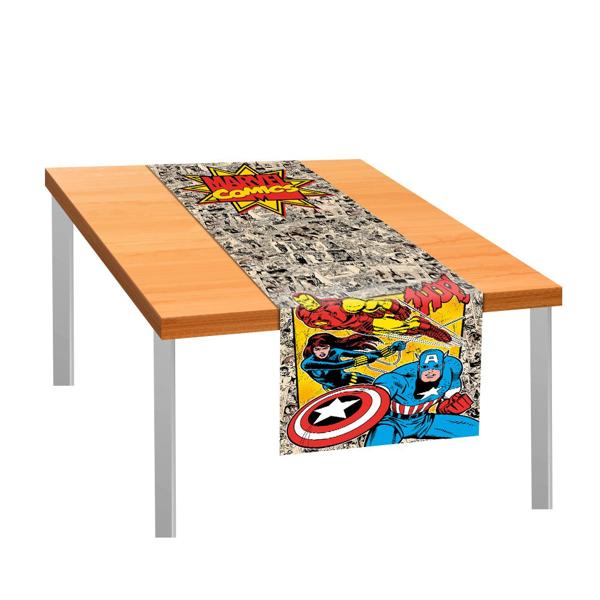 Toalha de Mesa Infantil Trilho, Marvel Quadrinhos, 40cm x 200cm, Regina Festas - PT 1 UN