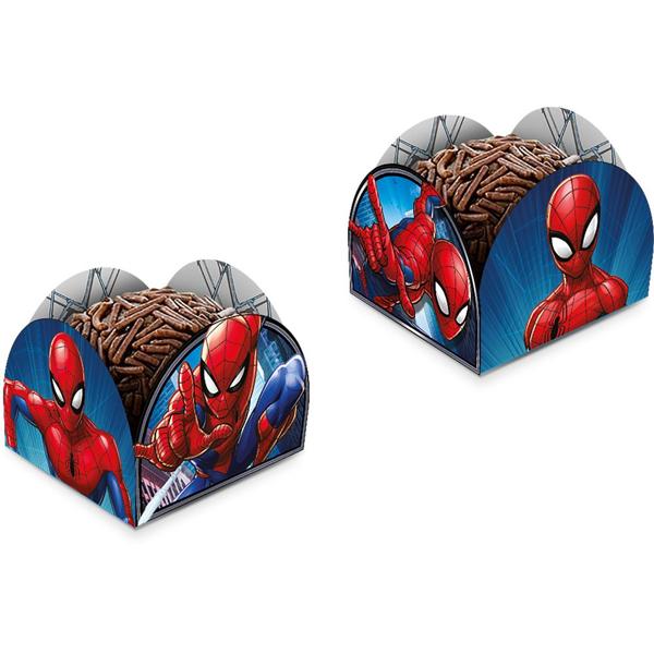 Porta-forminhas Disney, Homem Aranha Spiderman Marvel 3, Regina Festas - PT 50 UN