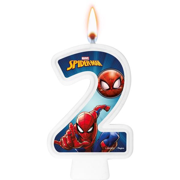 Vela de Aniversário Homem-Aranha, Número 2, Regina Festas - PT 1 UN