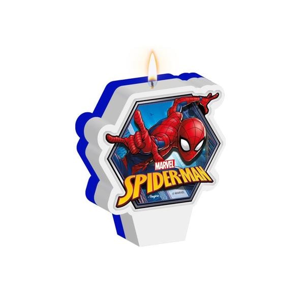 Vela de Aniversário Plana, Homem Aranha Spiderman Marvel, Regina Festas - PT 1 UN