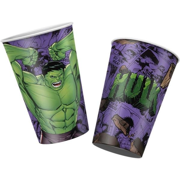 Copo para Festa Infantil, Hulk, 180ml, Regina Festas - PT 12 UN