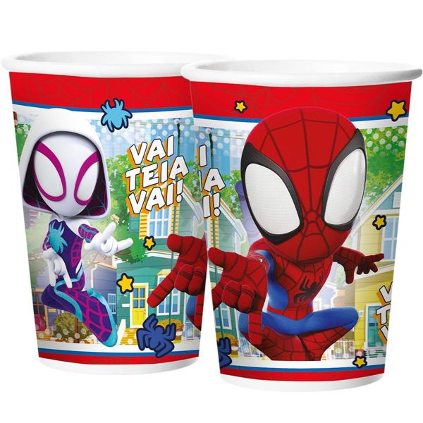 Copo para Festa Infantil, Spidey e seus Amigos Espetaculares, 180ml, Regina Festas - PT 12 UN