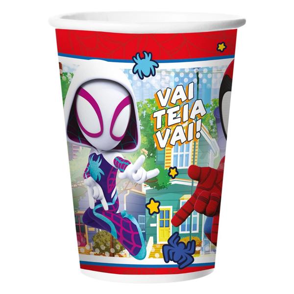 Copo para Festa Infantil, Spidey e seus Amigos Espetaculares, 180ml, Regina Festas - PT 12 UN