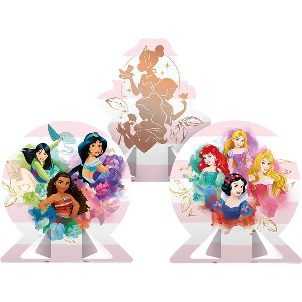 Decoração de Mesa Infantil Princesas Disney, Regina Festas - PT 6 UN