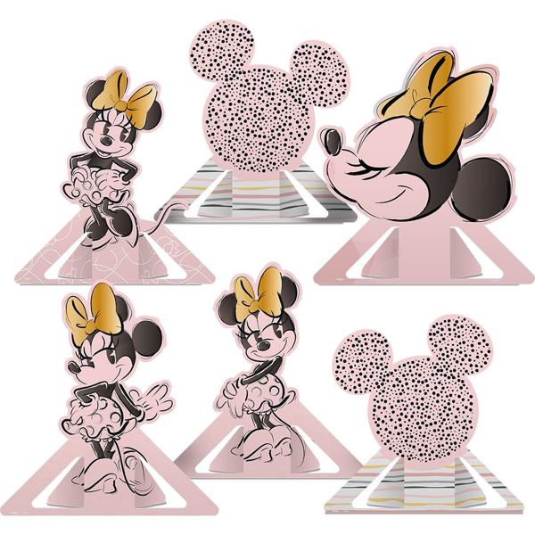 Decoração de Mesa Infantil Minnie Disney Rosa, Regina Festas - PT 6 UN