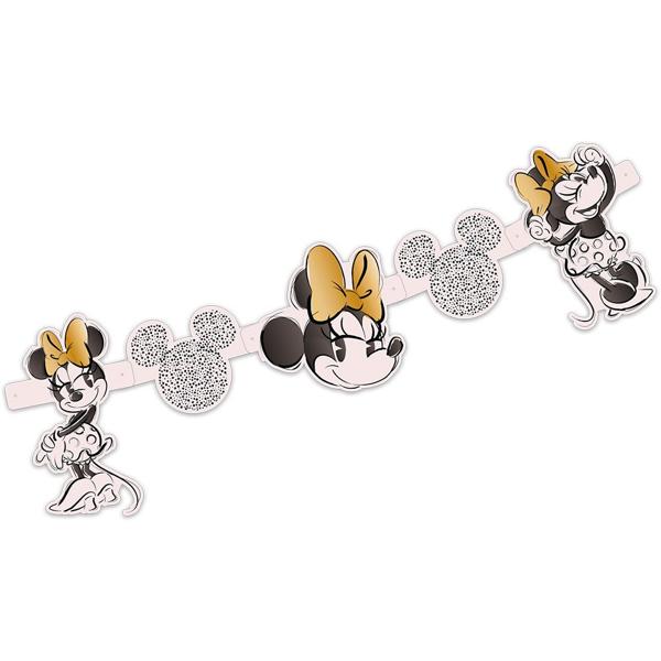 Faixa Decorativa de Aniversário "Parabéns" Minnie Disney, Dourado, Regina Festas - PT 1 UN