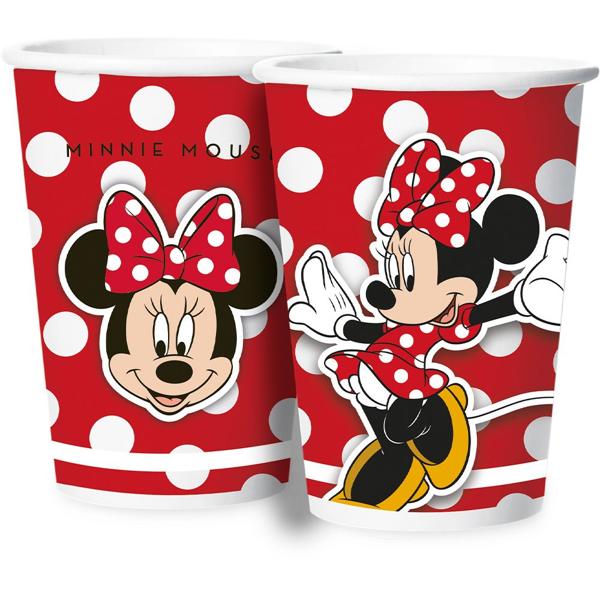 Copo para Festa Infantil, Minnie Mouse, Vermelho, 180ml, Regina Festas - PT 12 UN