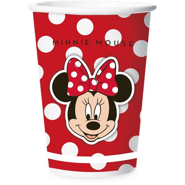 Copo para Festa Infantil, Minnie Mouse, Vermelho, 180ml, Regina Festas - PT 12 UN