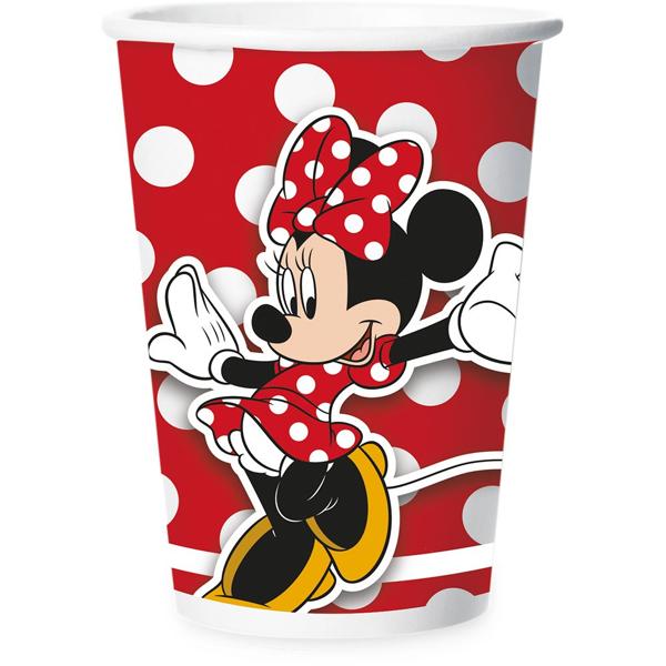 Copo para Festa Infantil, Minnie Mouse, Vermelho, 180ml, Regina Festas - PT 12 UN