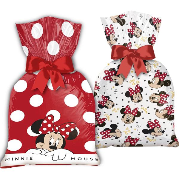 Sacola de Plástico para Lembrancinha Minnie Disney Vermelha, Regina Festas - PT 12 UN