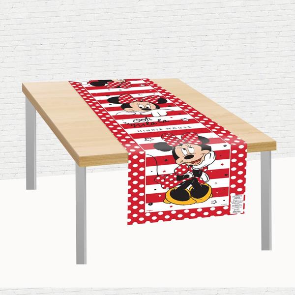 Toalha de Mesa Infantil Trilho, Minnie Mouse, 40cm x 200cm, Regina Festas - PT 1 UN