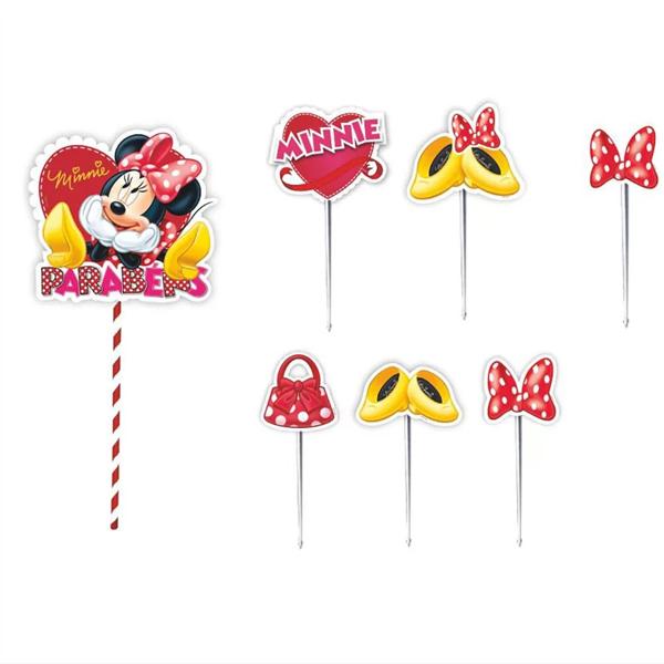 Topo de Bolo Infantil Minnie Disney, em EVA, Piffer - PT 1 UN