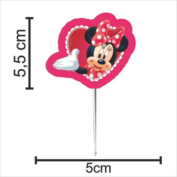 Palito Decorativo Minnie Disney, Piffer - PT 1 UN