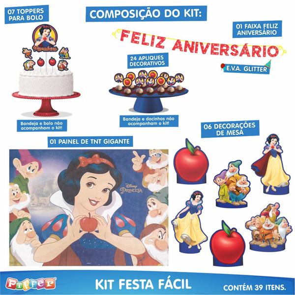 Kit Festa Infantil Branca de Neve, Piffer - PT 1 UN