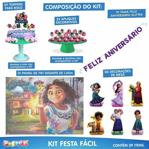 Kit Festa Infantil Encanto, Piffer - PT 1 UN