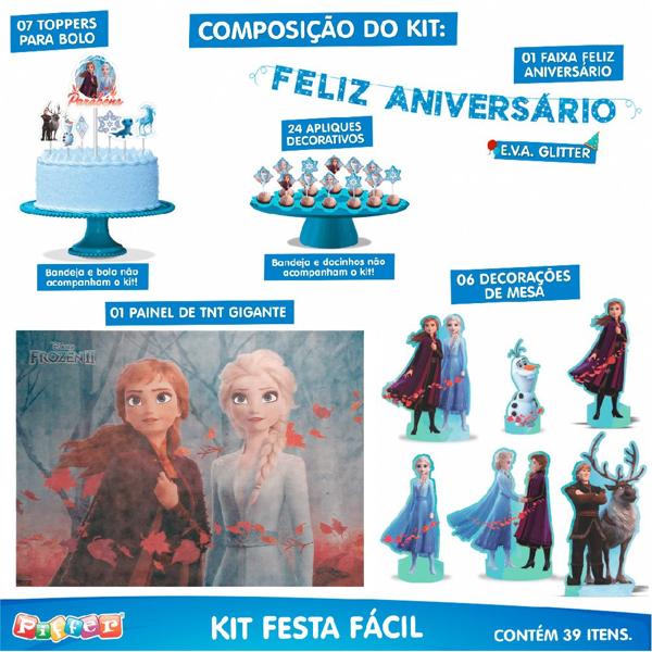 Kit Festa Infantil Frozen, Piffer - PT 1 UN