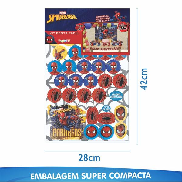 Kit Festa Infantil Homem Aranha Spiderman Marvel, Piffer - PT 1 UN